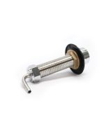 Stainless Long Shank 100mm  with tail, collar and nut full view 
