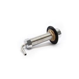 Stainless Long Shank 100mm  with tail, collar and nut full view 