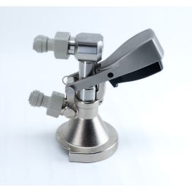 A-Type Keg Coupler with Low Profile Elbow and Push-In Fittings